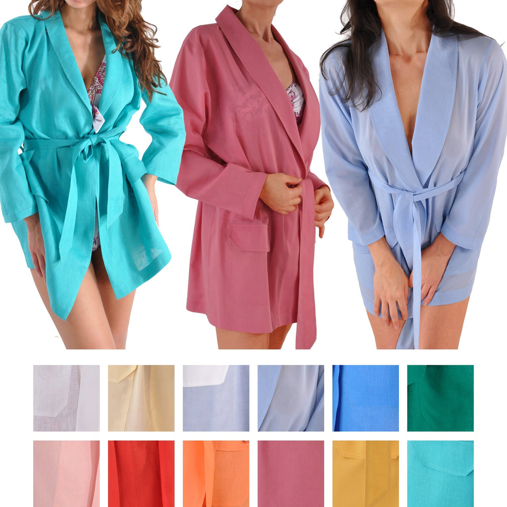 Kabbaz-Kelly Hand-Made Robe/Cover-Up in Wispy Linen or Cotton