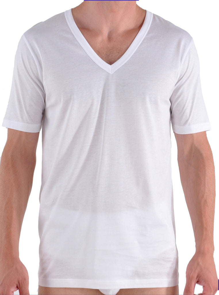 Bresciani Exclusive Limited Edition Supremo Reale Two-Ply Egyptan Cotton TALL V-Neck Undershirt