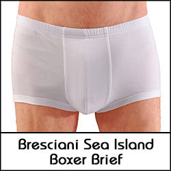 Bresciani Pure Sea Island Cotton Covered Waistband Closed Fly Boxer Brief