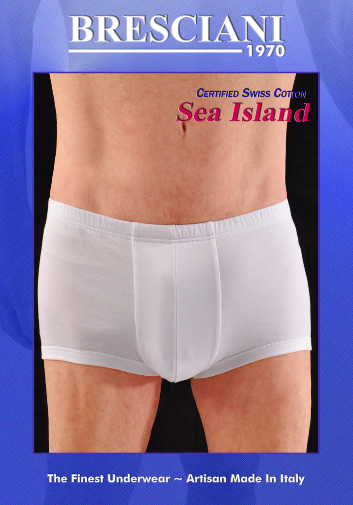 Bresciani Pure Sea Island Cotton Covered Waistband Closed Fly Boxer Pant