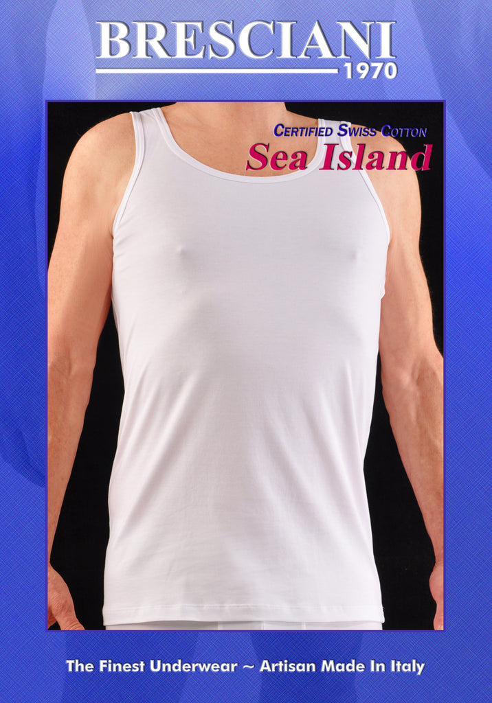 Bresciani Pure Sea Island Cotton Tank Shirt/Vest
