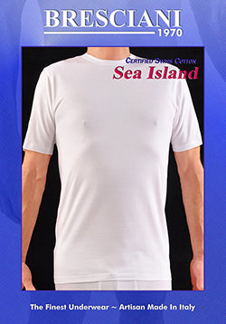 Bresciani Pure Sea Island Cotton Crew Neck Undershirt