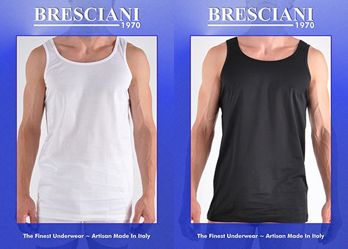 Bresciani Supremo Reale Wide Strap 2-Ply Egyptian Cotton Tank Shirt
