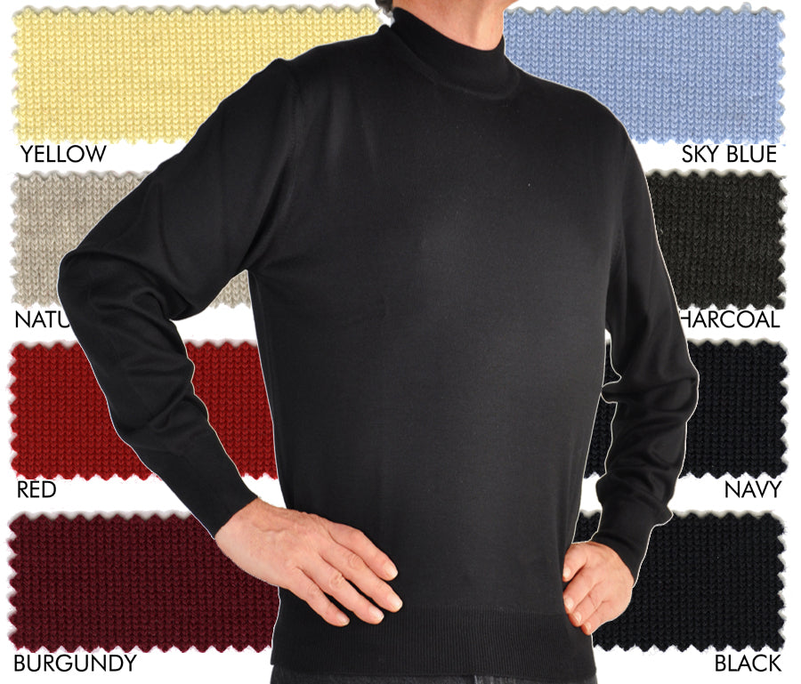 Italian ExtraFine Merino Wool Mock Turtleneck Sweater