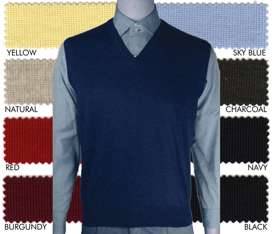 Italian ExtraFine Merino Wool Sleeveless V-Neck Sweater