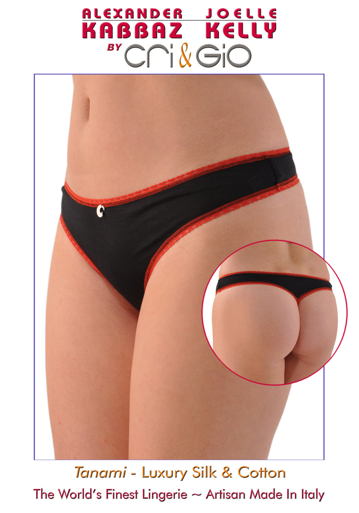 A Kabbaz-Kelly Design: Italian Silk & Cotton Hip Thong Panty