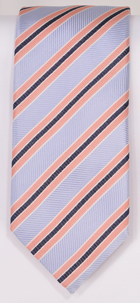 Classic Kabbaz-Kelly Exclusive Limited Edition: Pink Stripe Handmade Italian Silk Necktie