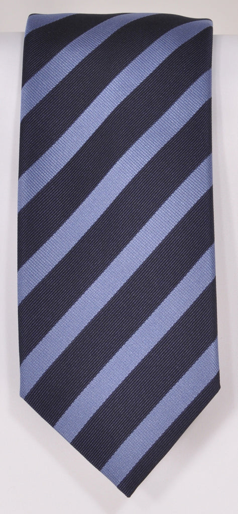 Classic Kabbaz-Kelly Exclusive Limited Edition: Blue Stripe Handmade Italian Silk Necktie