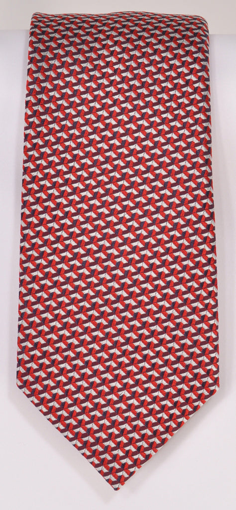 Classic Kabbaz-Kelly Exclusive Limited Edition: Red Neat Handmade Italian Silk Necktie