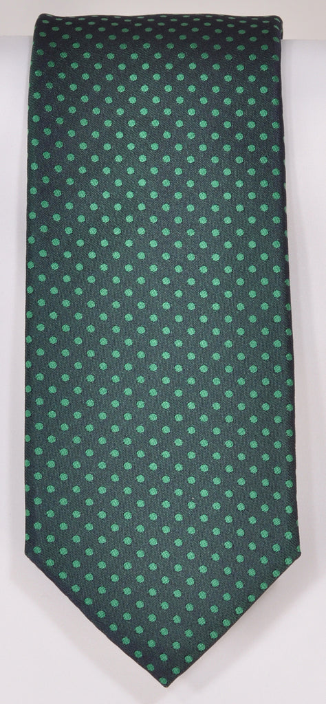 Classic Kabbaz-Kelly Exclusive Limited Edition: Green Neat Handmade Italian Silk Necktie