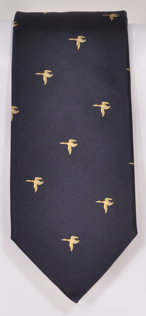 Classic Kabbaz-Kelly Exclusive Limited Edition: Mallord Blue Print Handmade Italian Silk Necktie