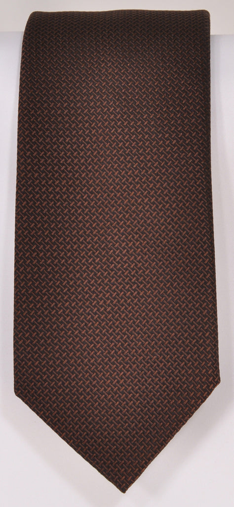 Classic Kabbaz-Kelly Exclusive Limited Edition: Brown Solid Handmade Italian Silk Necktie