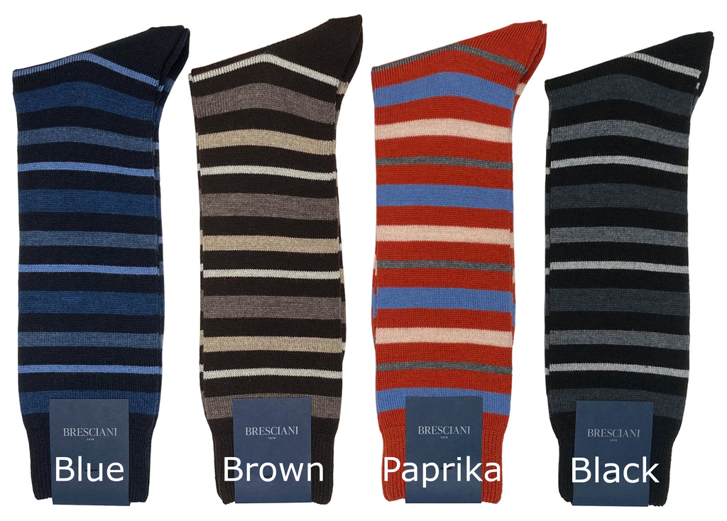Bold ExtraFine Merino Mid-Calf Horizontal Stripe Socks