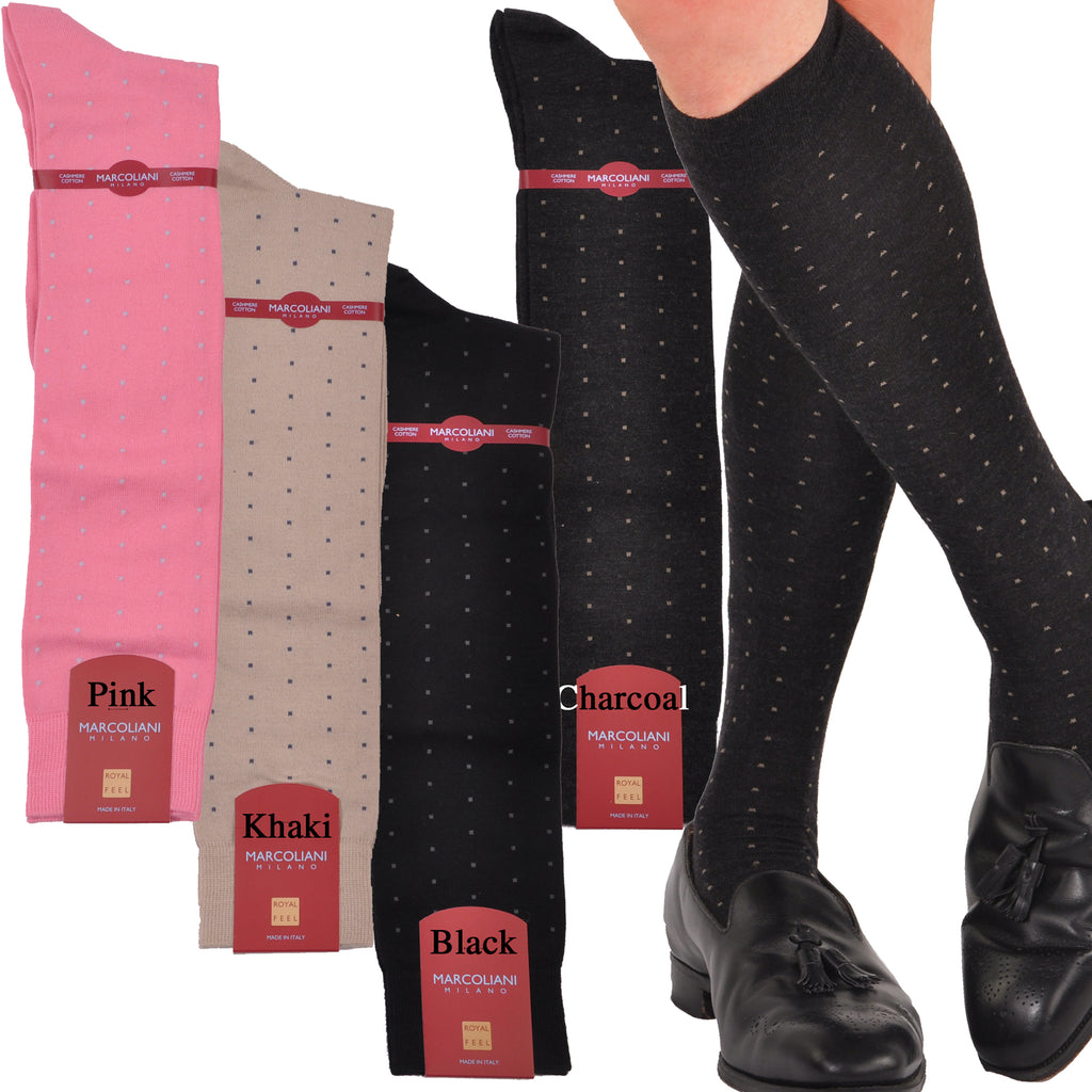 Cashmere & Cotton Fancy Dots Over-the-Calf Socks - Exclusive