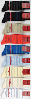 Elba Pima Cotton Mid-Calf Striped Sock