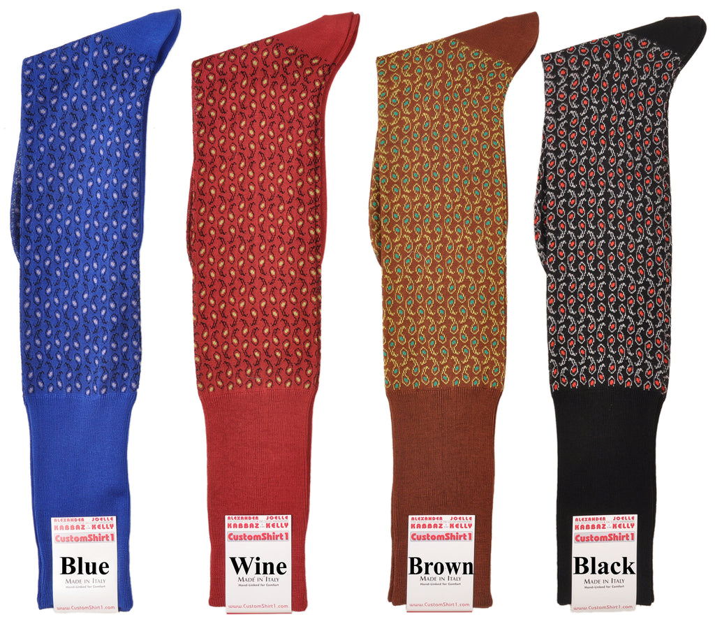 Alexander Kabbaz Design Ultimate Paisley Over-the-Calf Cotton Socks