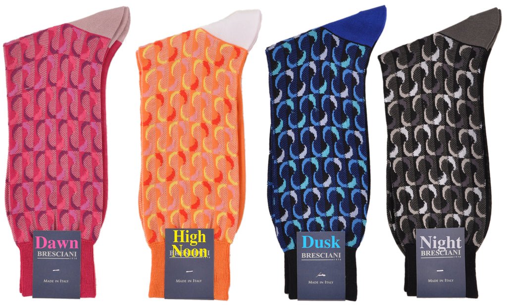 Bresciani's Surrealistic Emotion Cool-wearing Cotton Pique-weave Mid-Calf Fun Socks