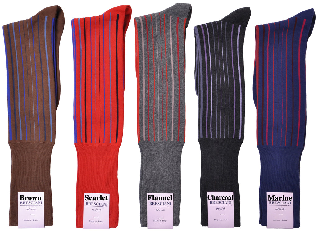 Ritz Vertical Multi-Stripe Over-the-Calf Cotton Socks