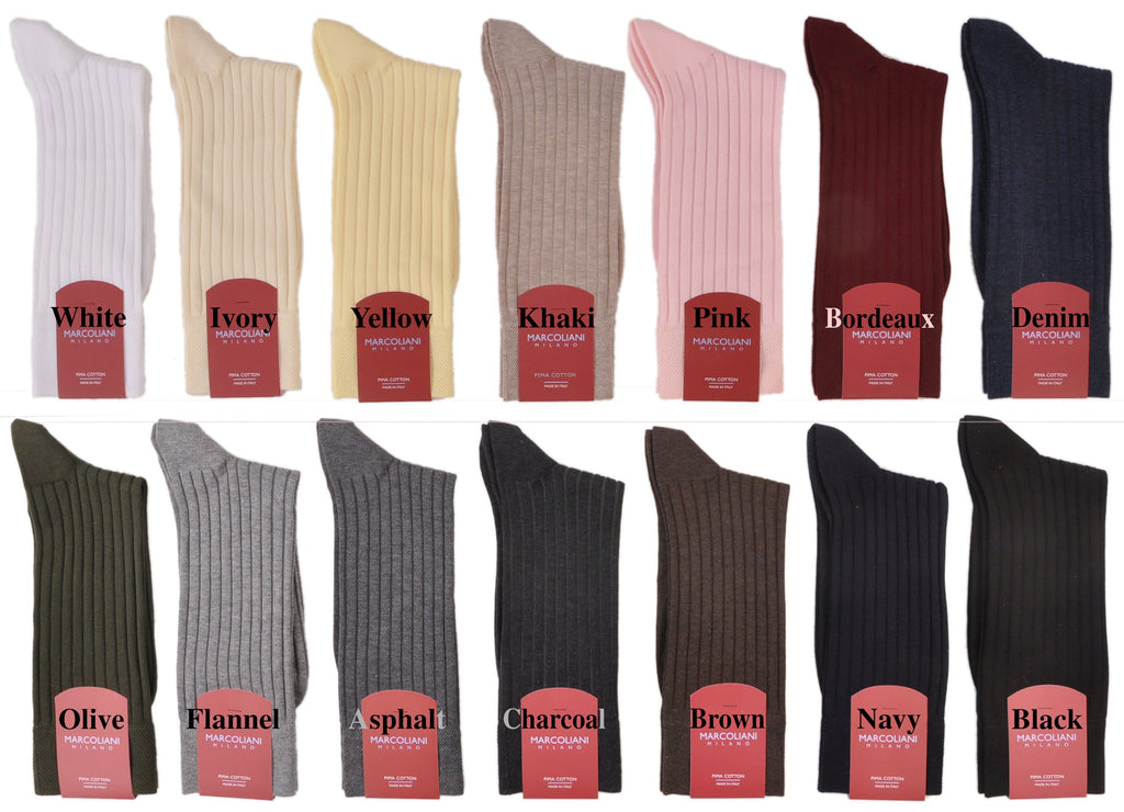 Pima Cotton Mid-Calf Standard Rib Dress Sock