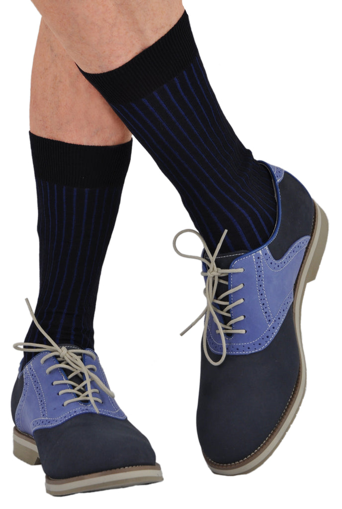 Navy/Royal shown in Mid-Calf as a Casual Sock