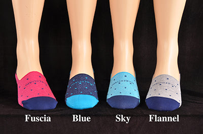 Pima Cotton Invisible Touch No-Show UniSex Striped Fun Dot Loafer Socks