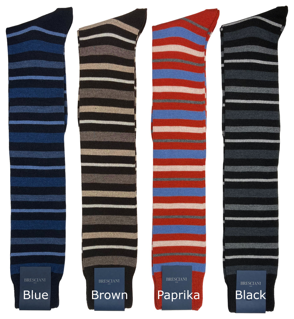 Bold ExtraFine Merino Over-the-Calf Horizontal Stripe Socks