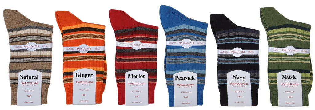 ExtraFine Merino Multi-Stripe Trouser-Length Socks