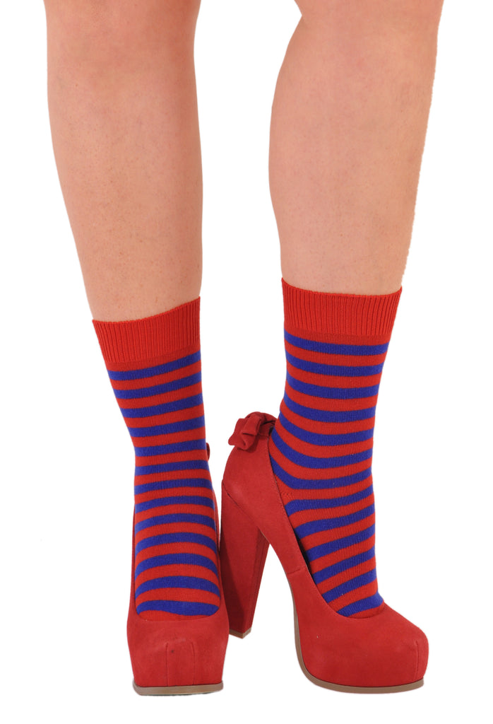 Cashmere Sizzlin' Hot Stripes Joelle Kelly Design Trouser Socks