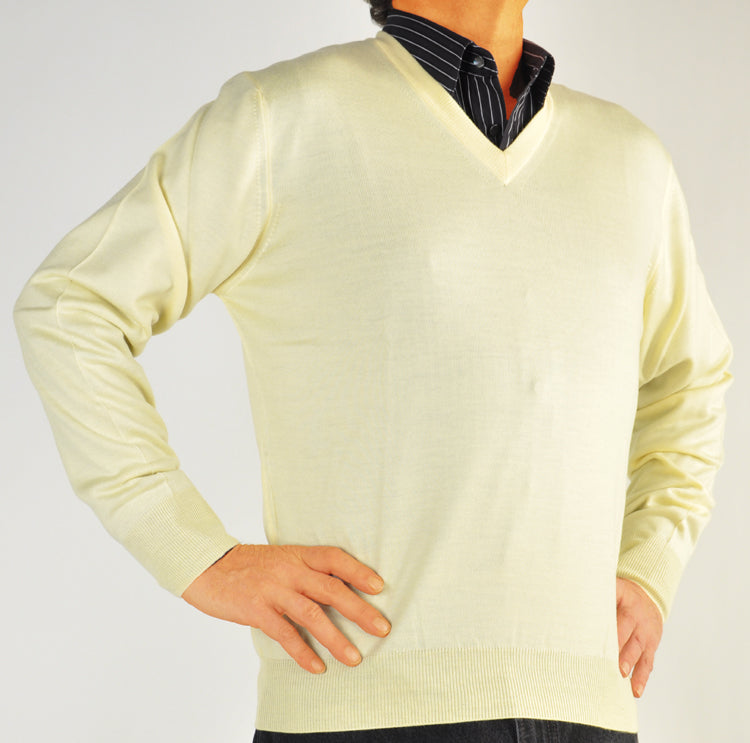 Italian ExtraFine Merino Wool V-Neck Sweater