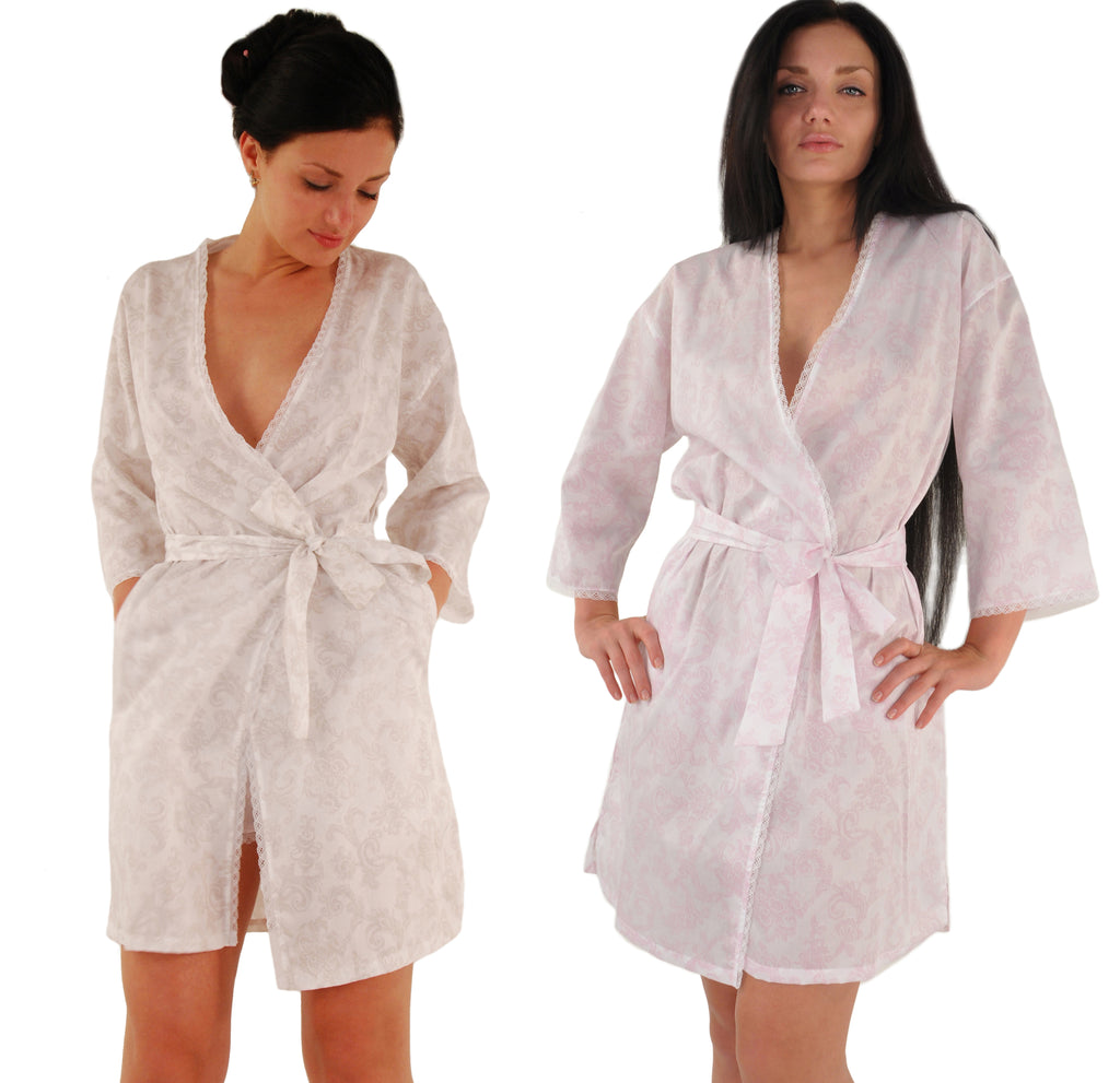 Limited Edition Lace-trimmed Kimono Robe with Belt