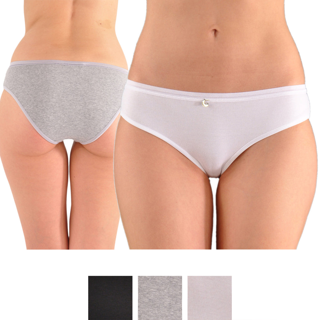 A Kabbaz-Kelly Design: Pure Grace Italian Mini-Rib Cotton Bikini Panty