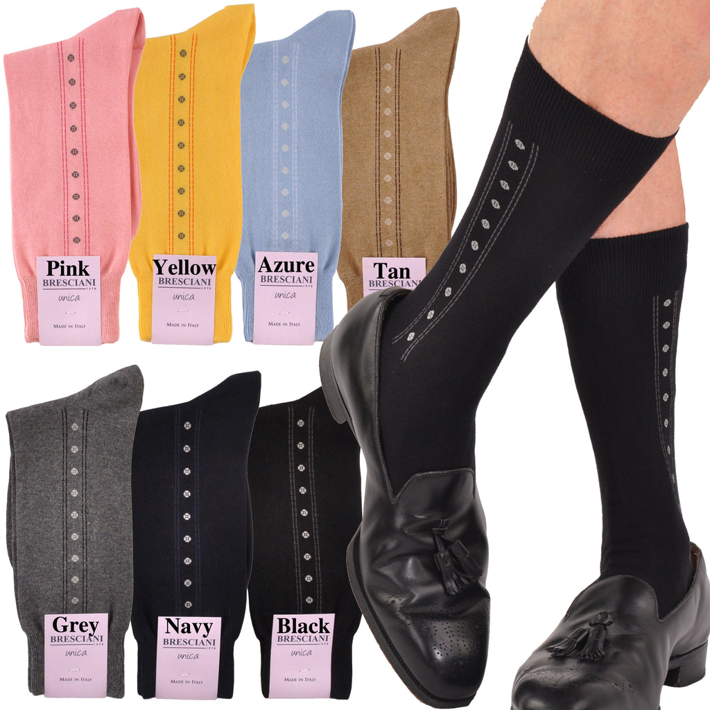 Illusional Button-Up Mid-Calf Cotton Socks