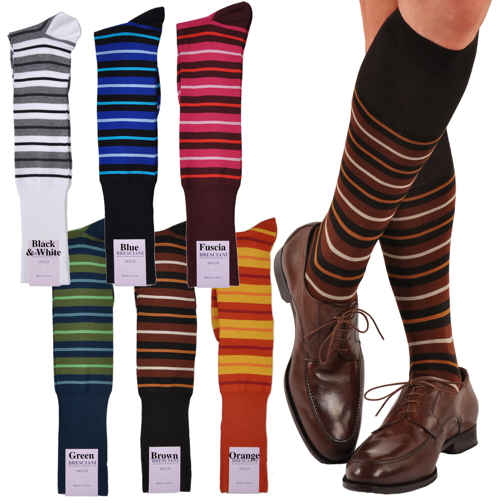 Las Vegas Bold Horizontal Stripe Over-the-Calf Cotton Socks