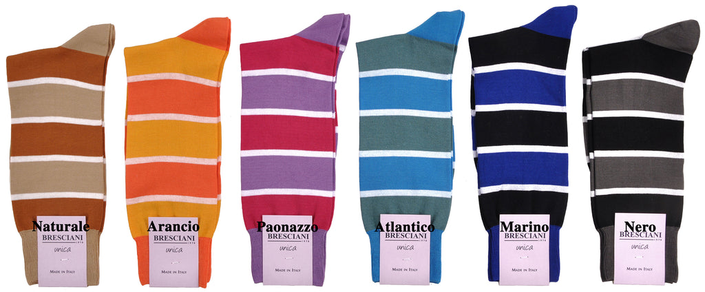 Sophisticated Bold Stripe Cotton Mid-Calf Socks
