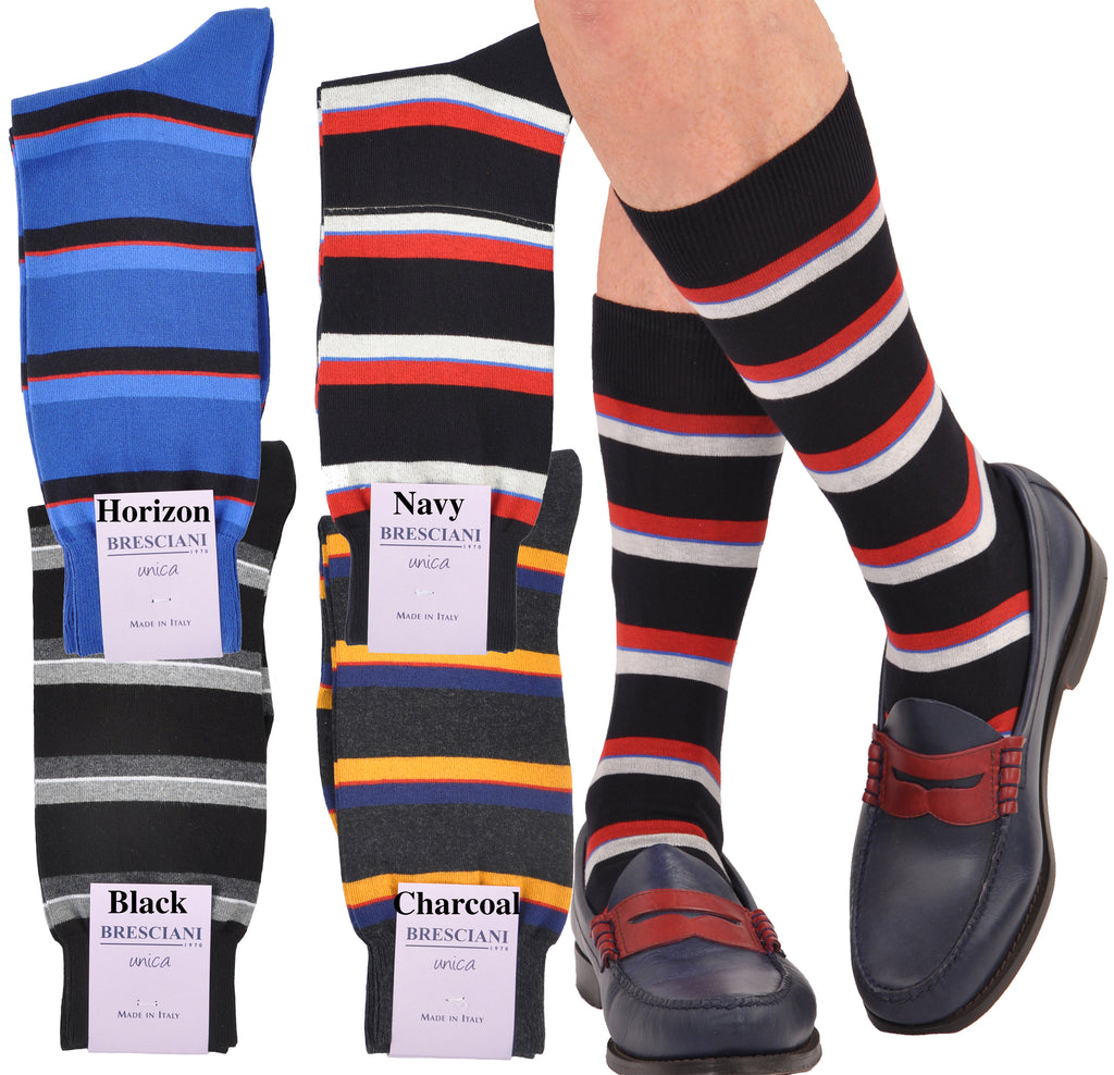 Moda Milano Stripe Mid-Calf Socks