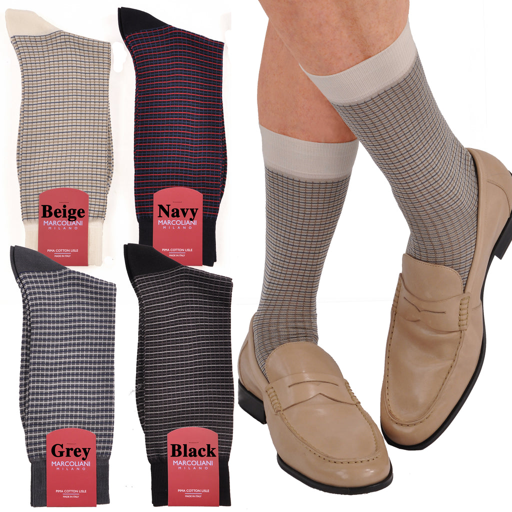 Classic Mid-Calf Tattersall Check Conservative Sock