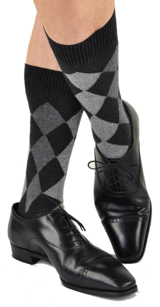 Bresciani Pure Cashmere Harlequin Mid-Calf/Trouser Length Socks