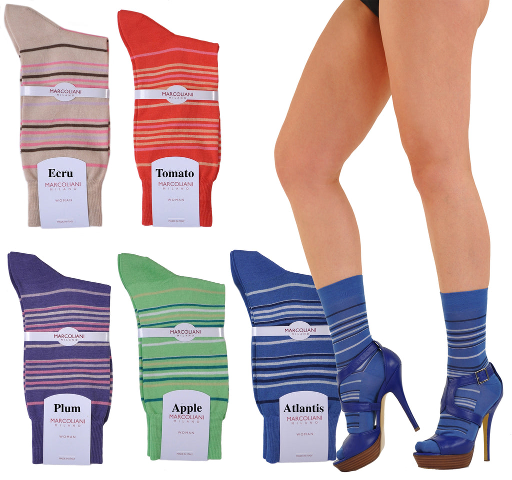 Cotton Portofino Fashion Stripe Ankle Sock