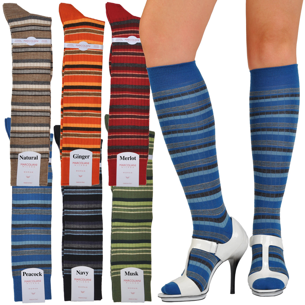 ExtraFine Merino Multi-Stripe Knee-High Socks