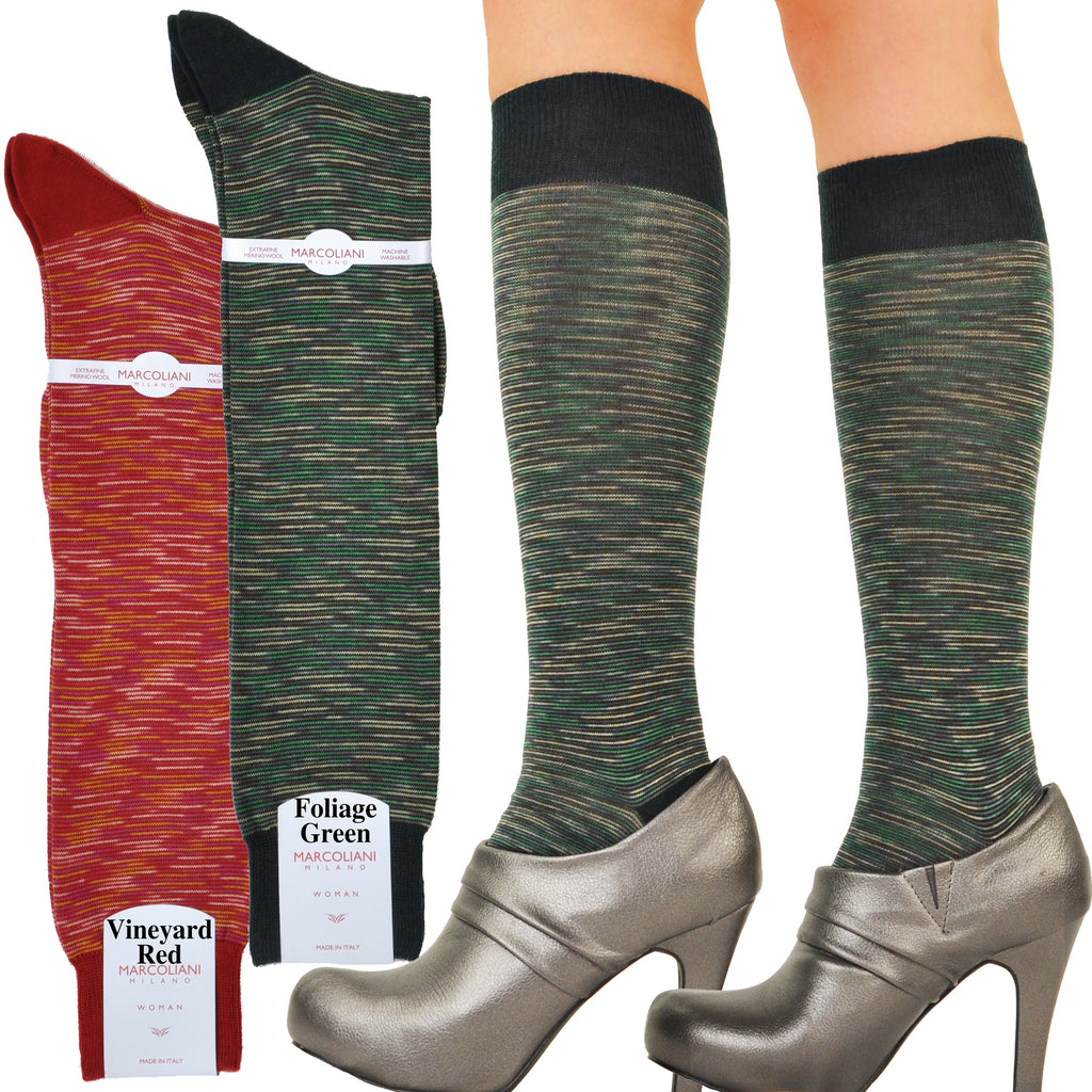 Merino-Cotton Autumn Mixage Knee-High Socks