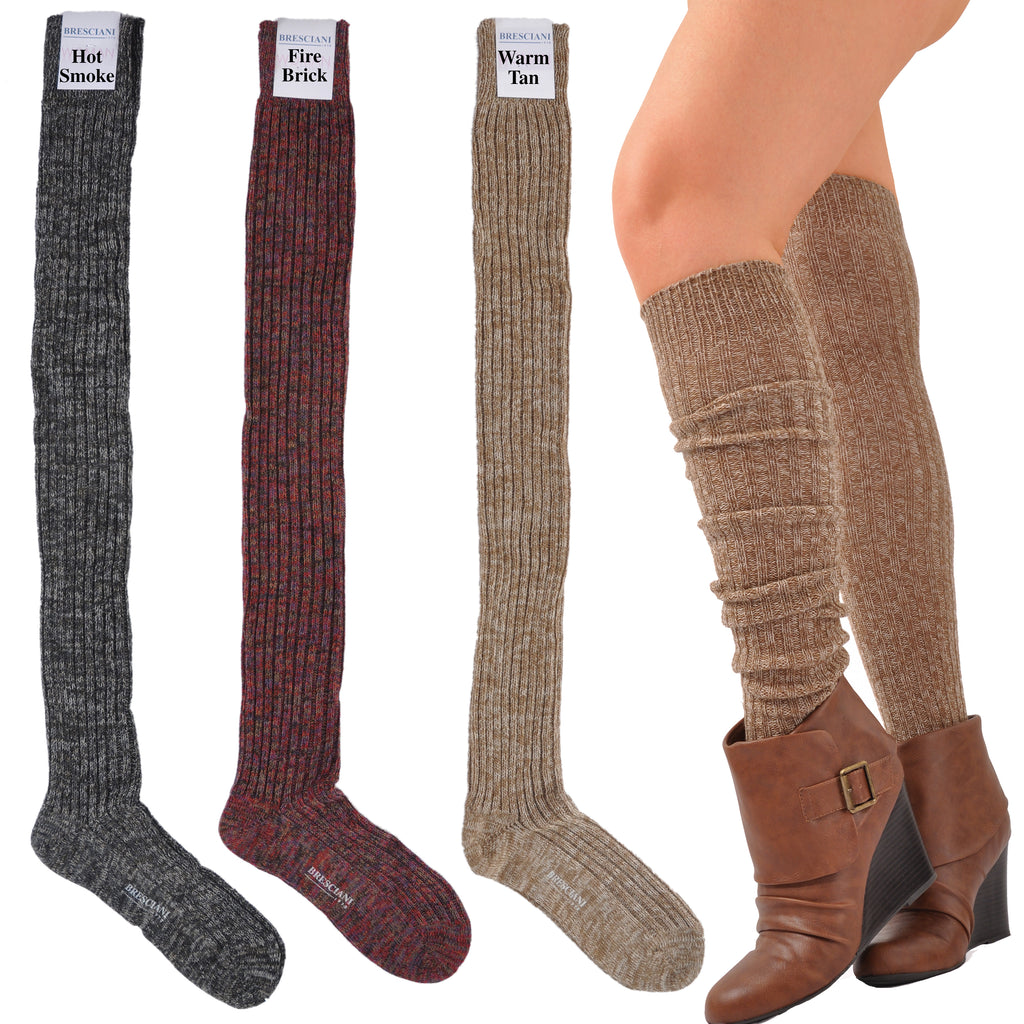 Boot Socks: Heathered ExtraFine Merino Over-the-Knee